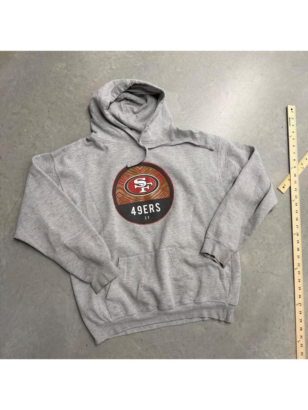 2000s San Franciso 49ers Gray logo NFL Authetnic Hoodie Sized Large
